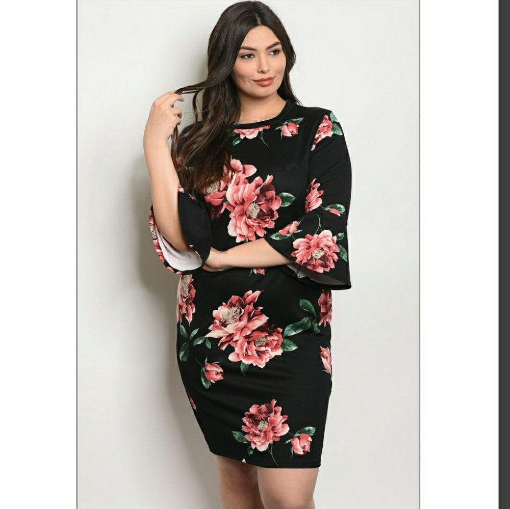 💐PLUS Floral dress
